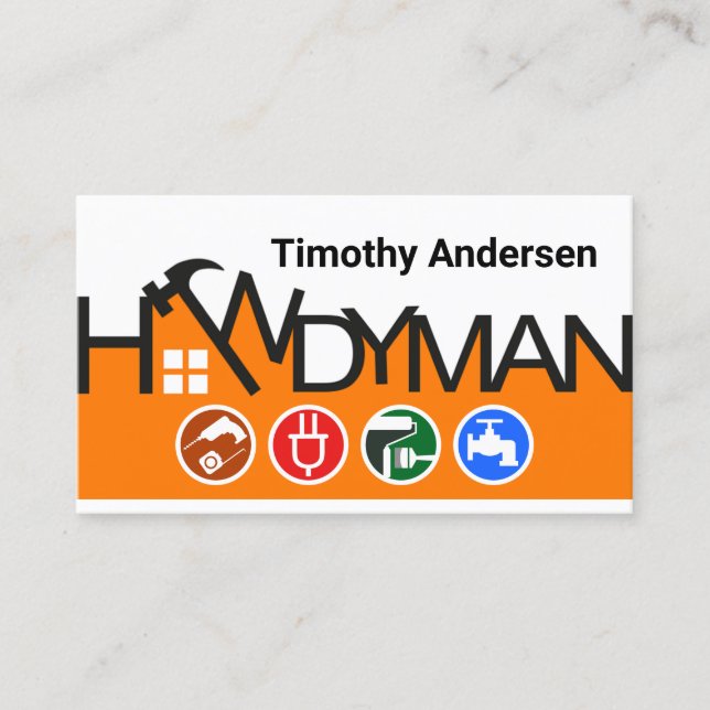 Home Hammer Handyman Signage Business Card (Front)