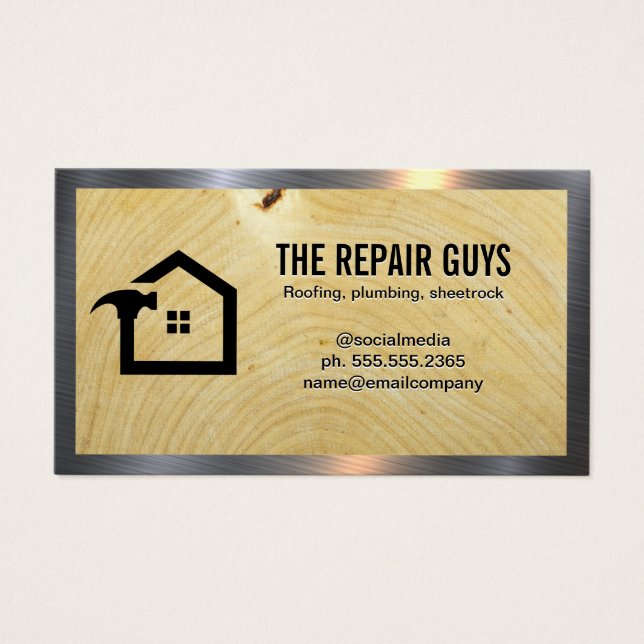 Home Hammer Logo | Wood Grain | Metal (Front)