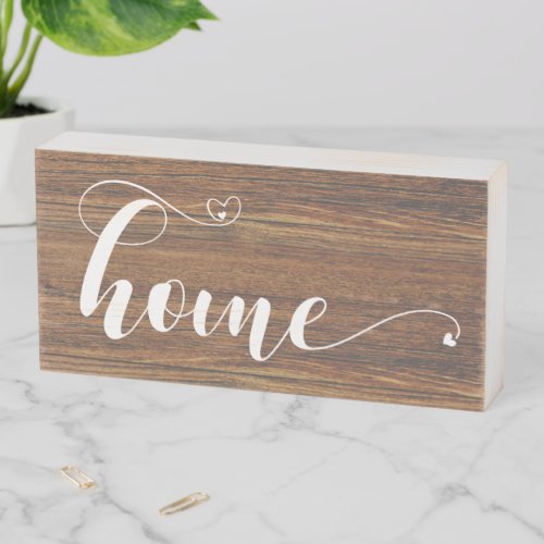 Home  Handwritten Hearts Wooden Box Sign