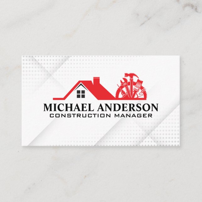  Home Hardware Tools Logo | General Contractor Business Card (Front)