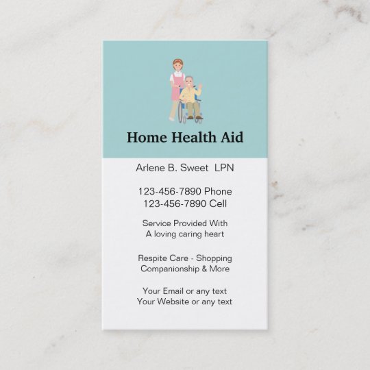 Home Health Aid Business Cards Home Health Aid Business Cards