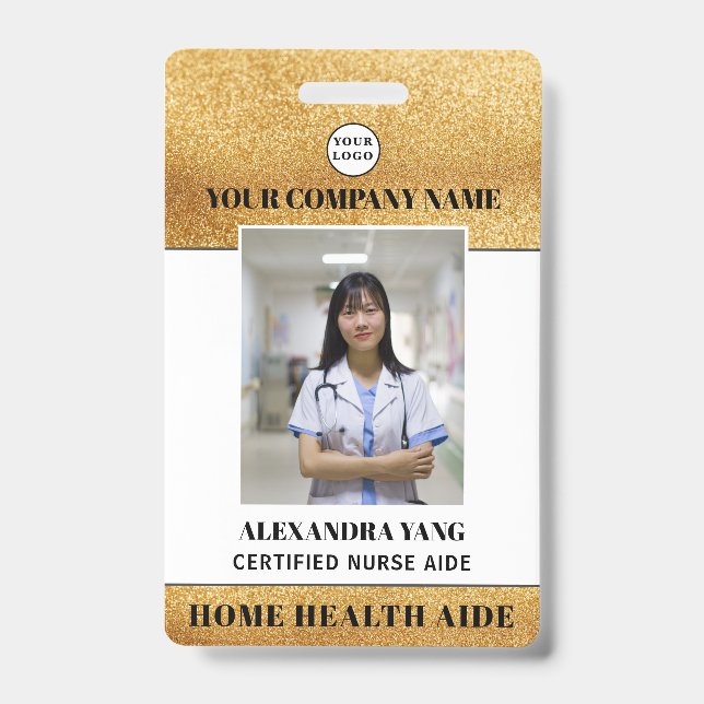 Home Health Aid Logo Photo Badge (Front)