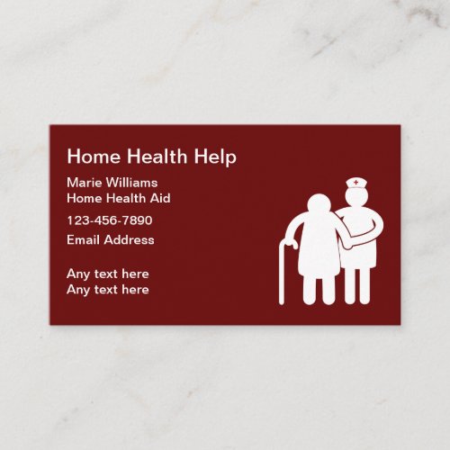 Home Health Aid Simple Business Cards