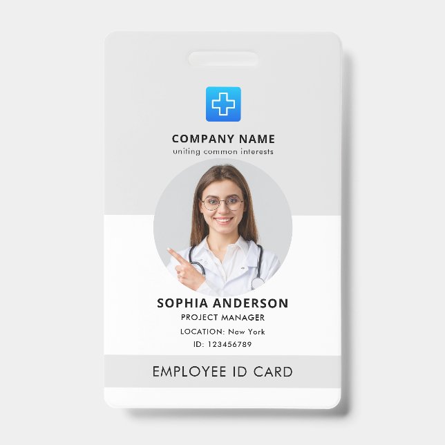 Home Health Aide Certified Nurse Aide Photo ID Bad Badge (Front)