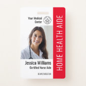 Home Health Aide Certified Nurse Aide Photo ID Badge (Front)