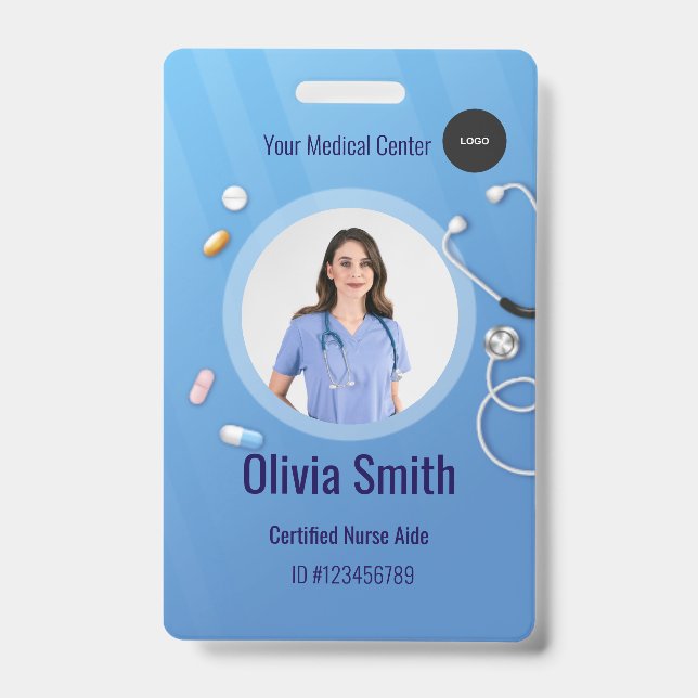 Home Health Aide Certified Nurse Aide Photo ID Badge (Front)