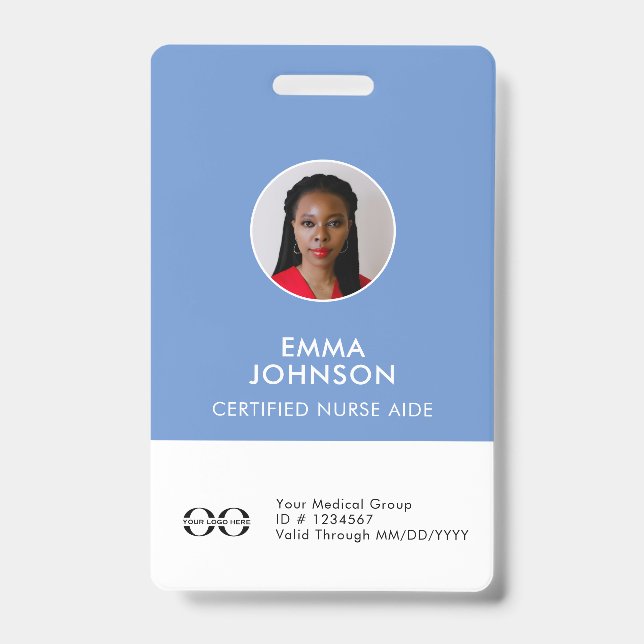 Home Health Aide Certified Nurse Aide Photo ID Badge (Front)