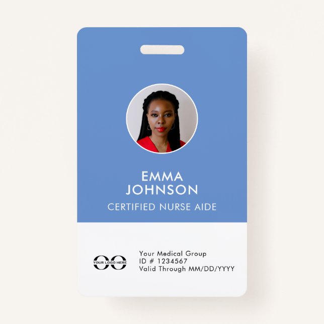 Home Health Aide Certified Nurse Aide Photo ID Badge (Front)