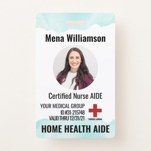 Home Health Aide Certified Nurse Aide Photo ID Badge