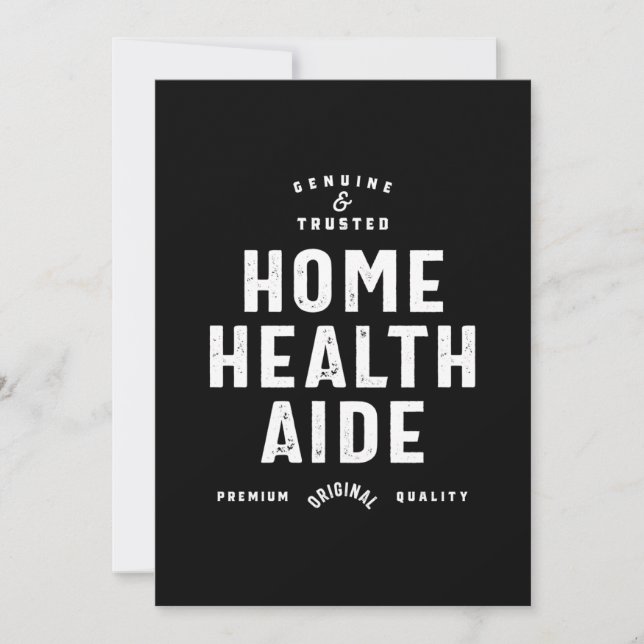 Home Health Aide Job Title Gift Thank You Card (Front)