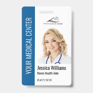 Home Health Aide Medical Photo ID Blue Badge