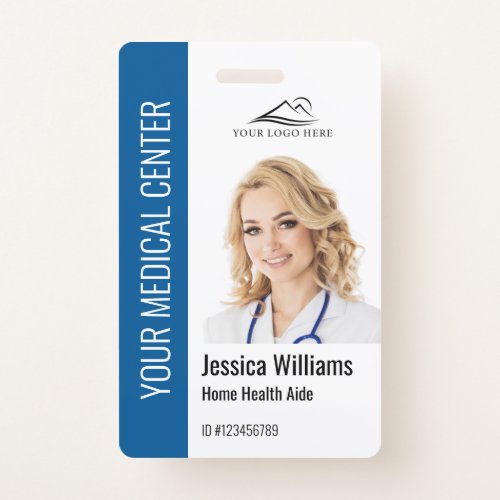 Home Health Aide Medical Photo ID Blue Badge
