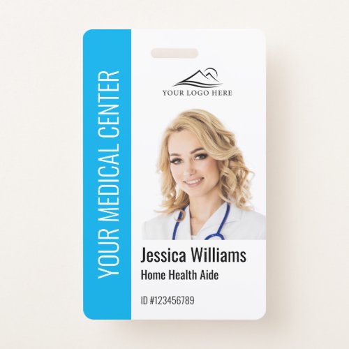 Home Health Aide Medical Photo ID Blue Badge