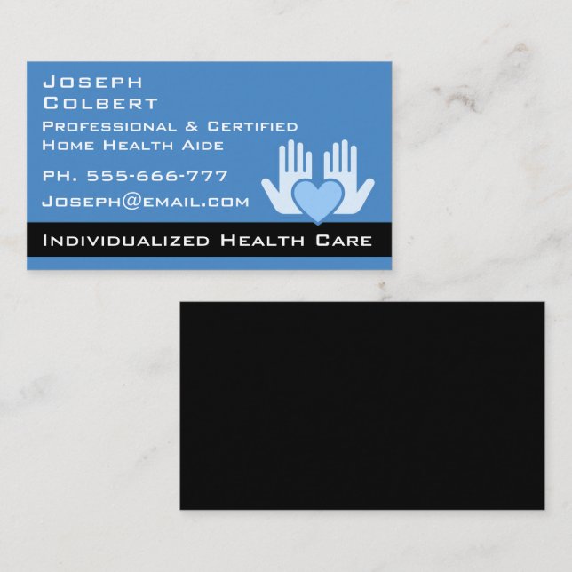 Home Health Aide Nursing Medical Assistant Business Card (Front/Back)