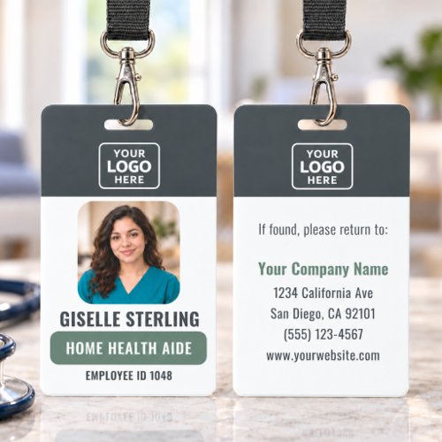 Home Health Aide Photo Badge with Logo