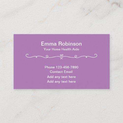 Home Health Aide Simple Business Cards