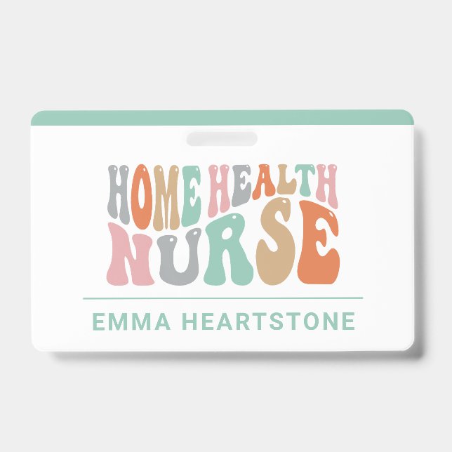 Home Health Care Nurse Caregiver Badge (Front)