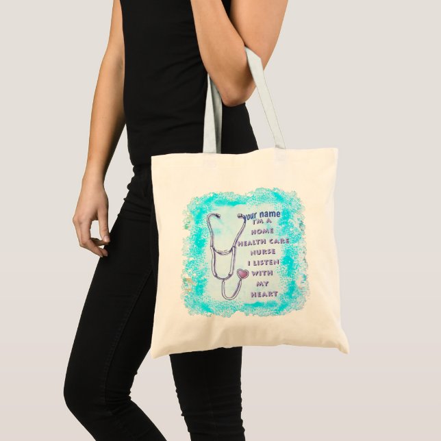 Home Health Care Nurse Heart Tote Bag (Front (Product))