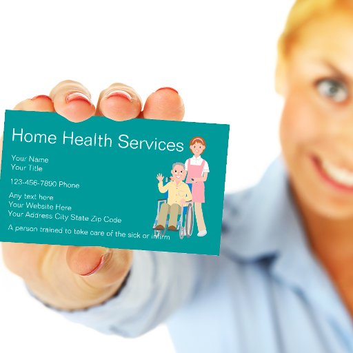 Customizable Home Health Nurse Business Cards