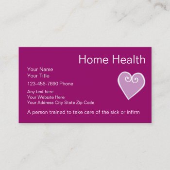 Home Health Nurse Business Cards by BusinessTemplate at Zazzle