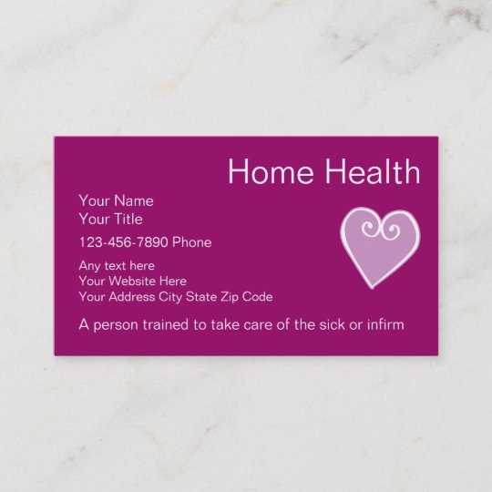 Nursing Home Care Business Card | Zazzle.com