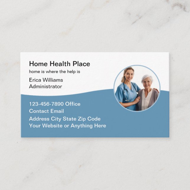 Home Health Nurse Nursing Home Business Card (Front)