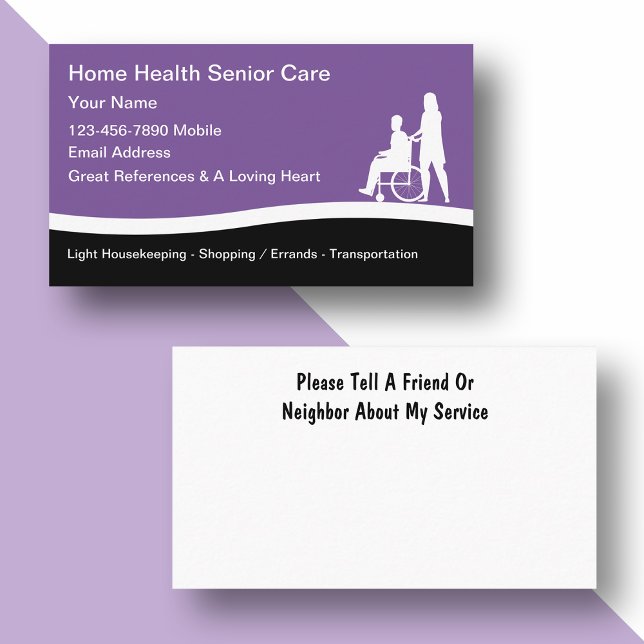 Home Health Nurse Or Caregiver Business Cards (Creator Uploaded)