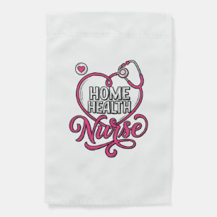Home Health Nurse Pink Stethoscope Shirt Design_1 Garden Flag