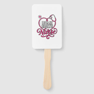 Home Health Nurse Pink Stethoscope Shirt Design_1 Hand Fan