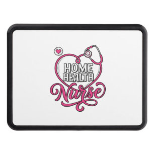 Home Health Nurse Pink Stethoscope Shirt Design_1 Hitch Cover