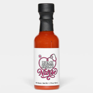 Home Health Nurse Pink Stethoscope Shirt Design_1 Hot Sauces