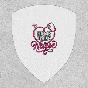 Home Health Nurse Pink Stethoscope Shirt Design_1 Patch