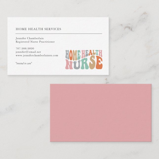 Home Health Nurse Services Stethoscope Business Card (Front/Back)