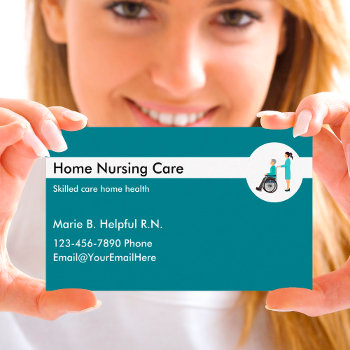 Home Health Nursing Business Card by Luckyturtle at Zazzle