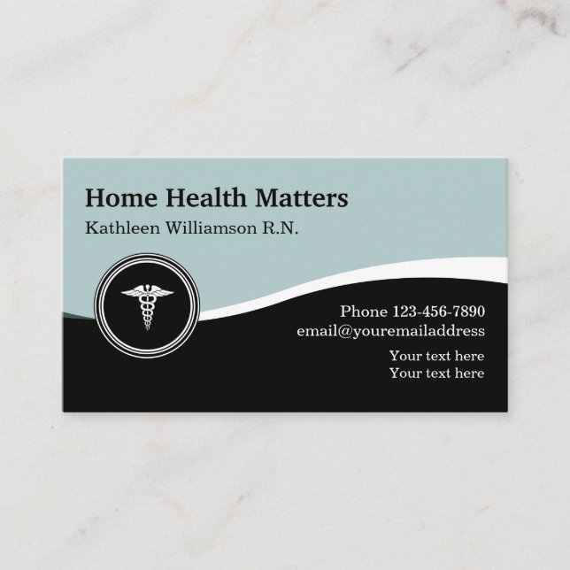 Home Health Registered Nurse Business Card (Front)