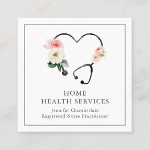 Home Health Services Nurse Square Business Card