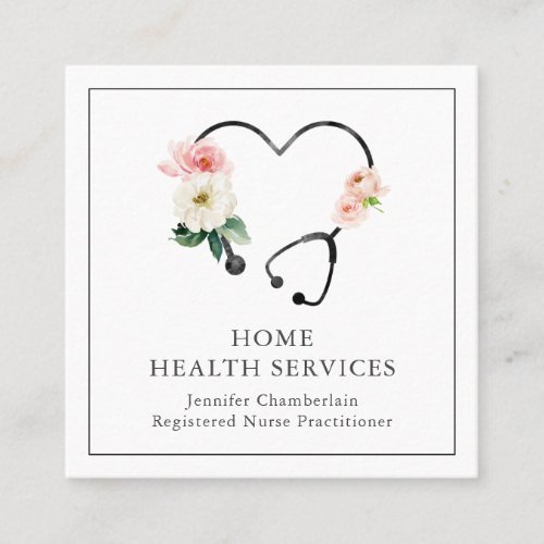 Home Health Services Nurse  Square Business Card