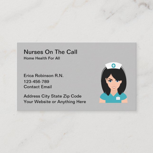 Home Health Visiting Nurses Business Cards  (Front)