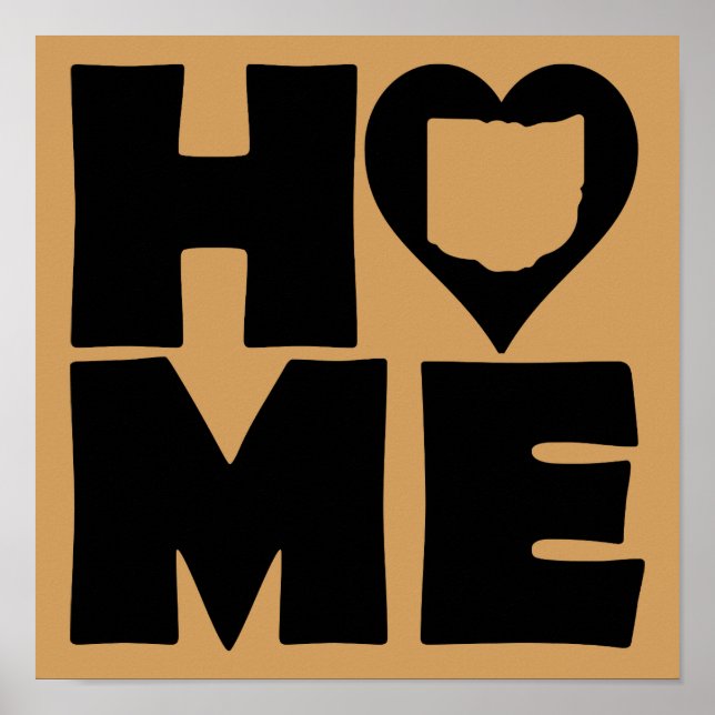 Home Heart State Poster Sign (Front)