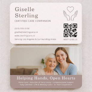 Home Help Caregiver QR Code Business Card