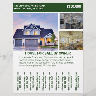 Home House For Sale By Owner Flyer Tear Off Strips