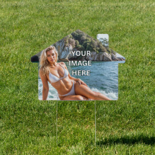 HOME! 🏡 House Yard Sign – Add Image or Text
