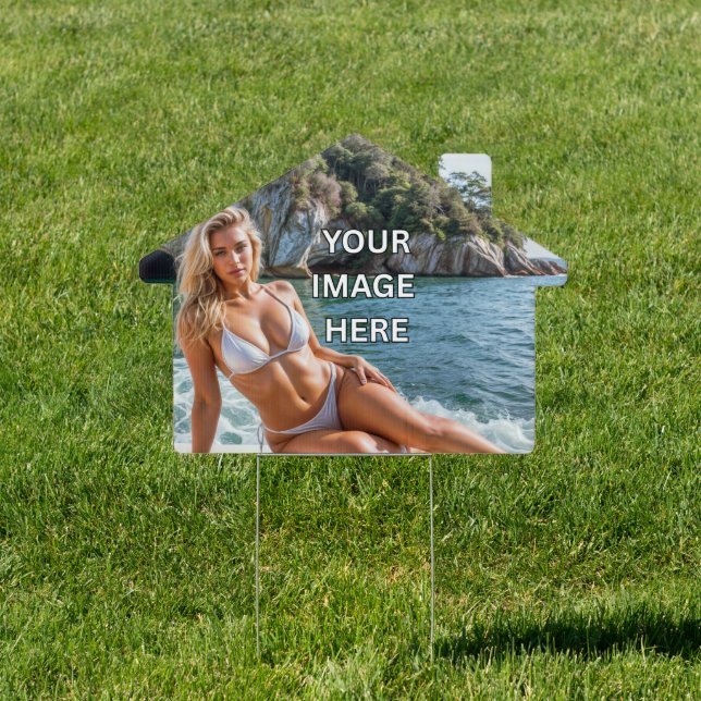 HOME! 🏡 House Yard Sign – Add Image or Text (Insitu)