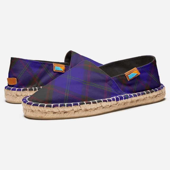 Home (Hume) Clan Scottish Tartan Plaid Espadrilles (Angled)
