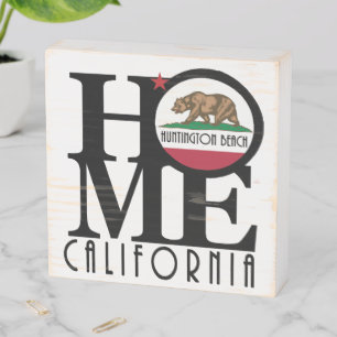 HOME Huntington Beach California  Wooden Box Sign