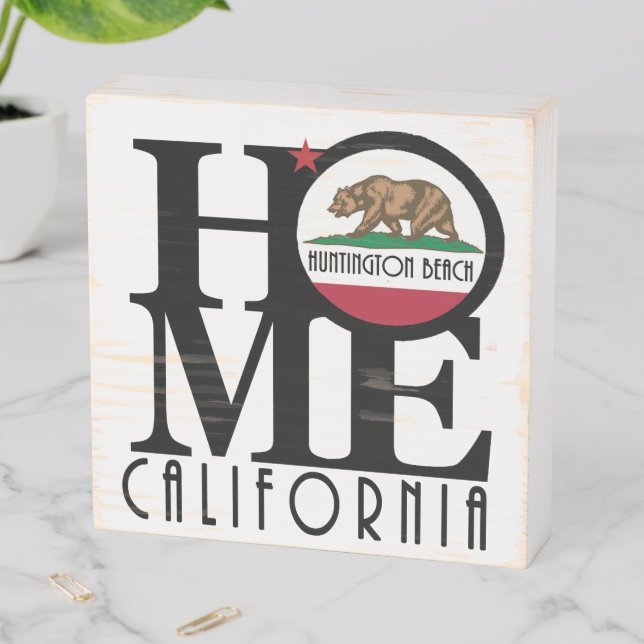 HOME Huntington Beach California  Wooden Box Sign (In Situ Horizontal)