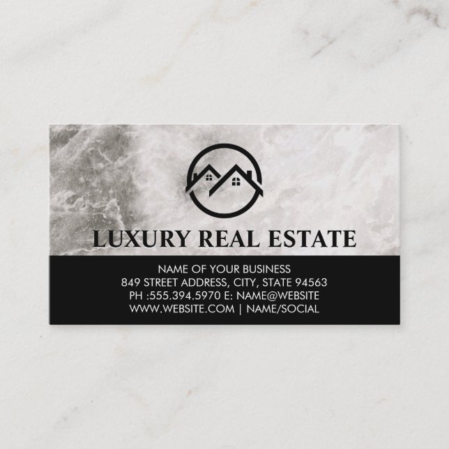 Home Icon Marble Business Card (Front)