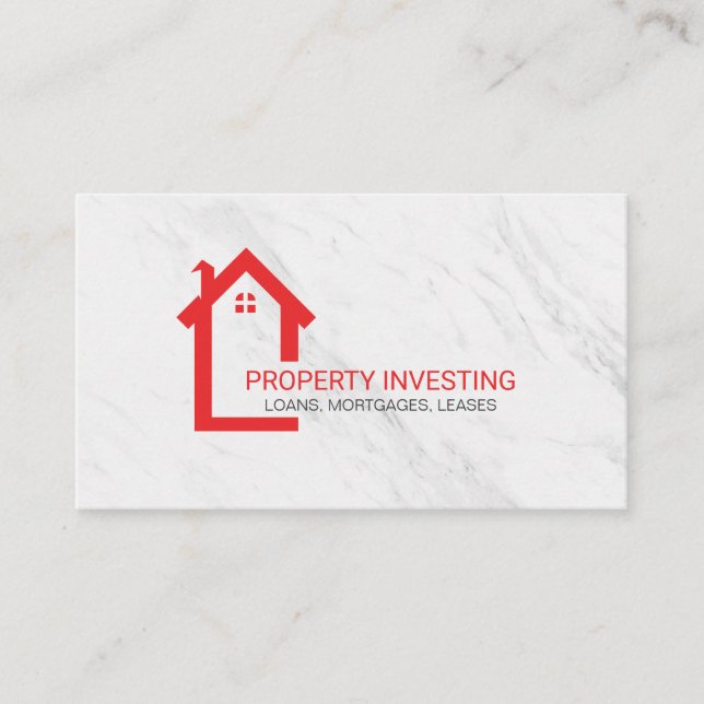 Home Icon | Real Estate | Marble Business Card (Front)