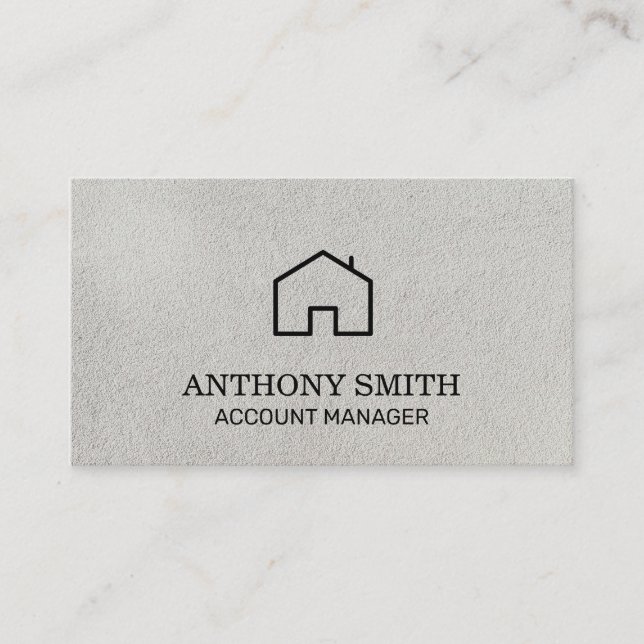 Home Icon | Texture Background Business Card (Front)
