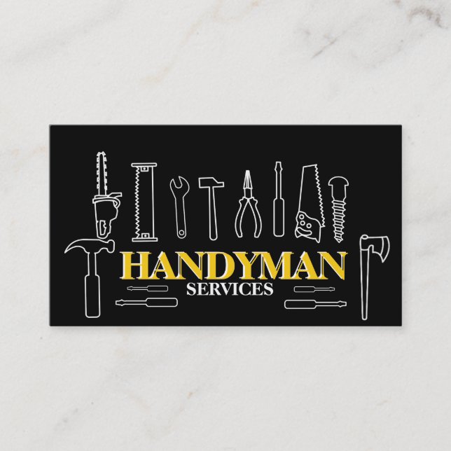 Home improvement and repair handyman services business card (Front)